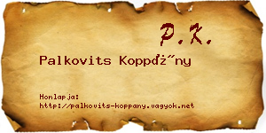 Palkovits Koppány névjegykártya